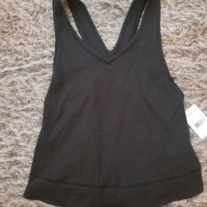 Free People Black Tank With Criss Cross Back